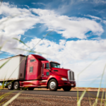 A truck driving on the highway